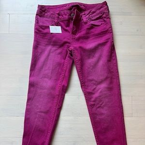 American eagle pink jeans jegging size 0